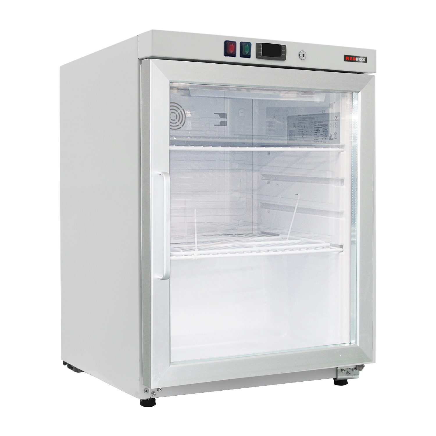 Cooling cabinet 130 l, glass door, white | REDFOX - DRR 200/G