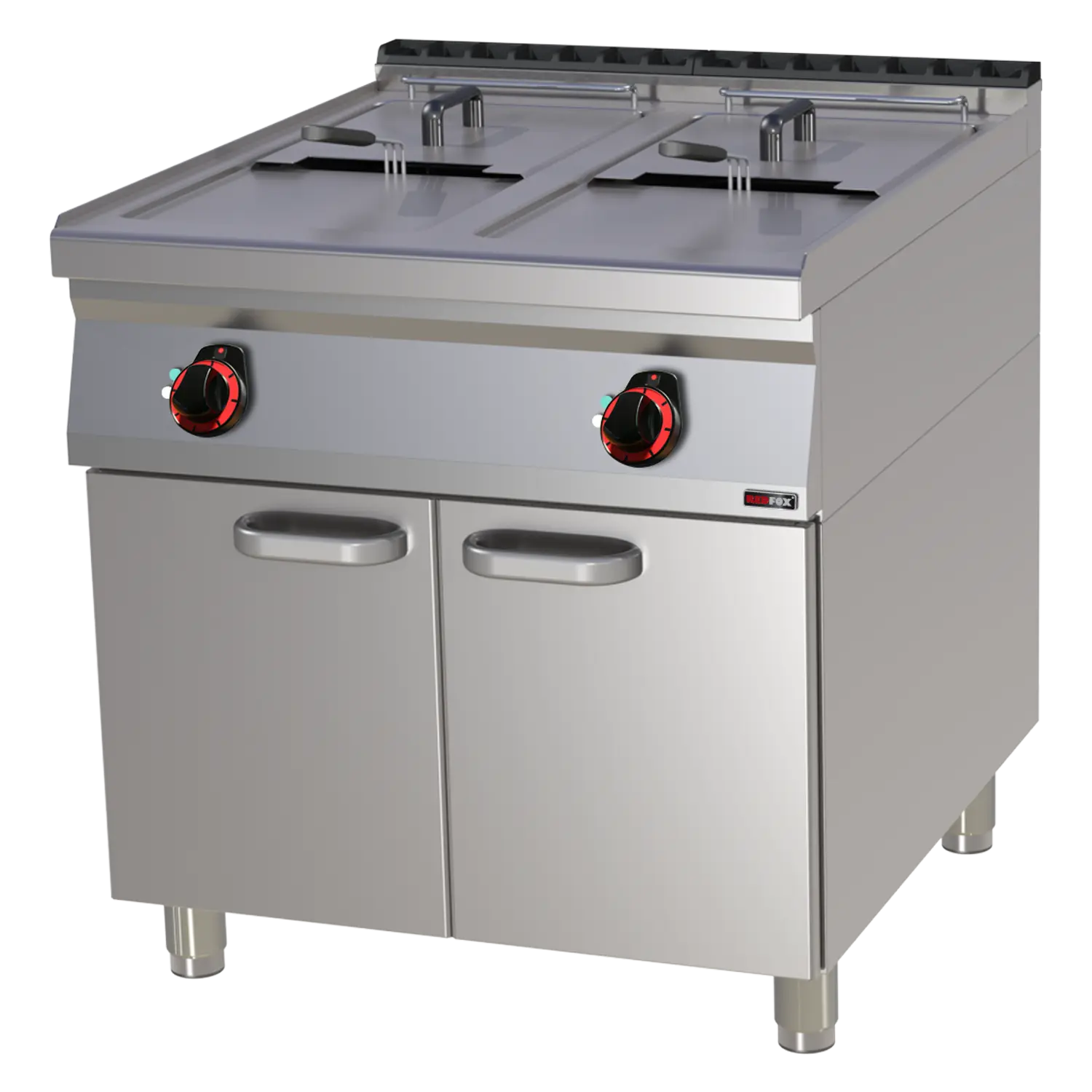 Electric fryer 2 baskets 0,8 kW/l, 17+17 l on cabinet  | REDFOX - FE 90/80-17 E