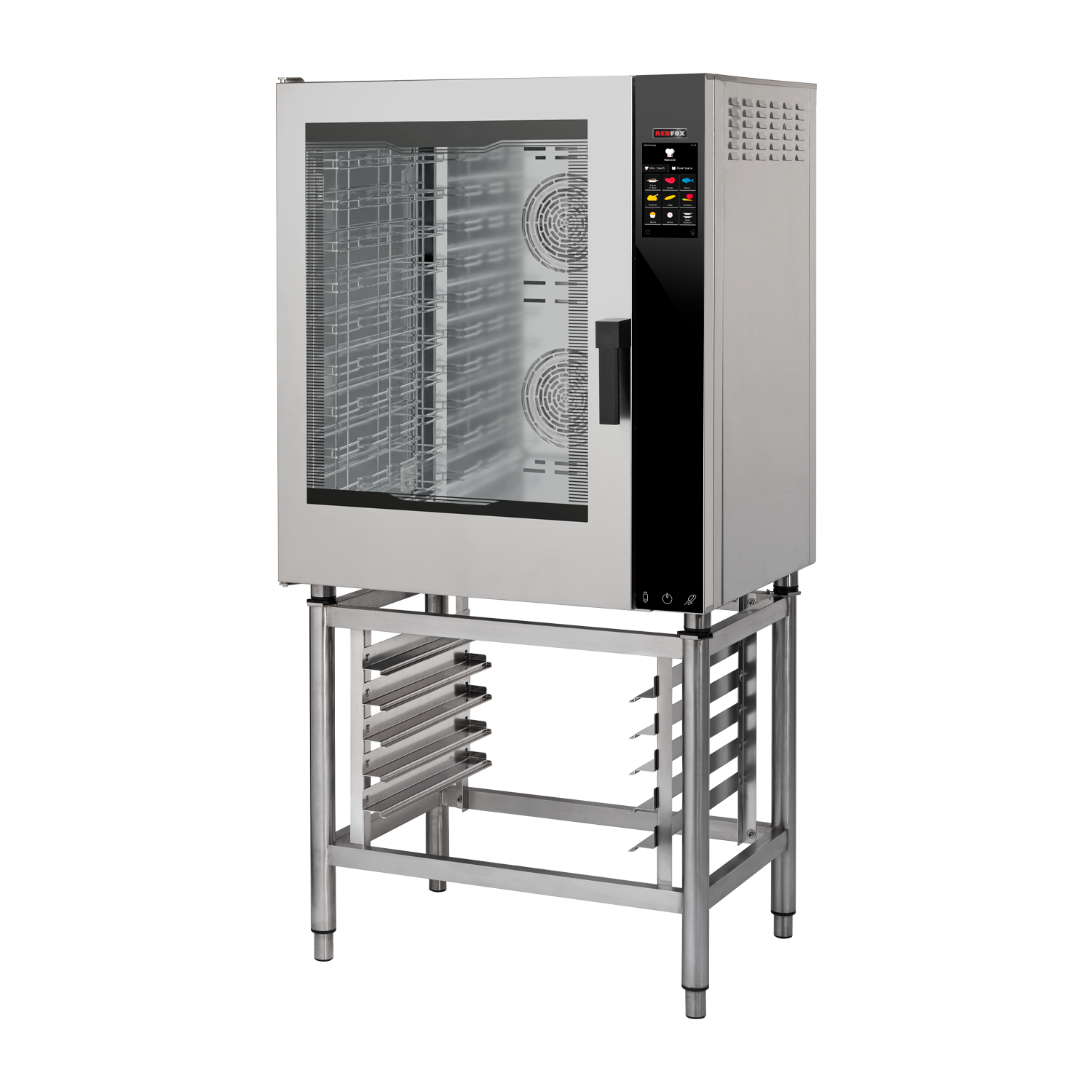 Electric convection oven reinforced version Direct steaming Color touch screen Automatic cleaning Left-hinged door 10x GN 1/1 | REDFOX - MPDN 1011 X ELAM