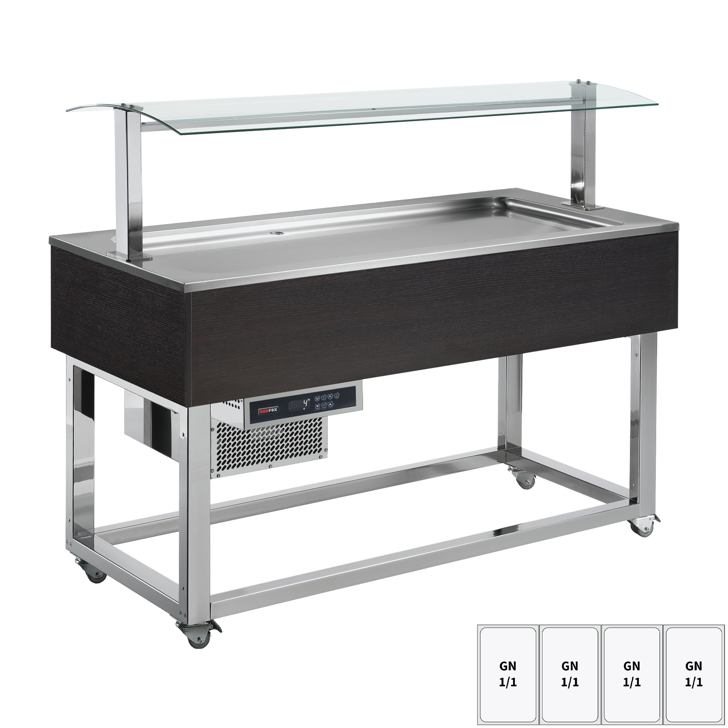 Food display island chilled GN 4-1/1 Wenge | REDFOX - ES LIME+ 4W